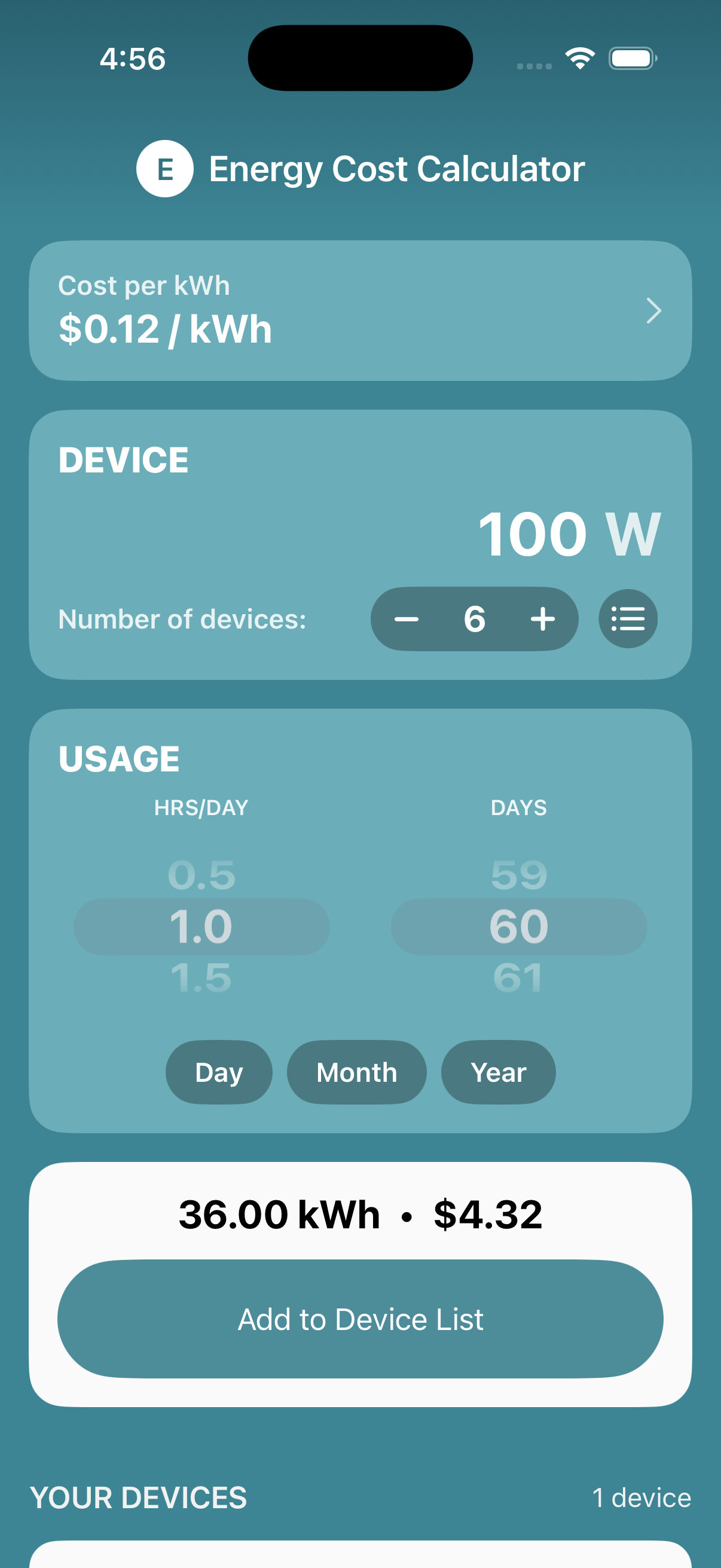 Energy Cost Calculator